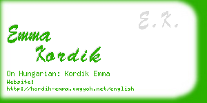 emma kordik business card